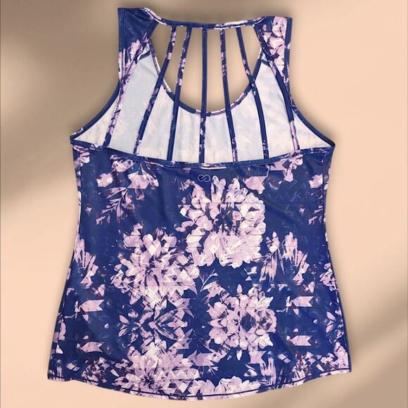 Calia Carrie Underwood Purple Floral Strappy Back Workout Tank Top Womens XL EUC - Picture 6 of 9